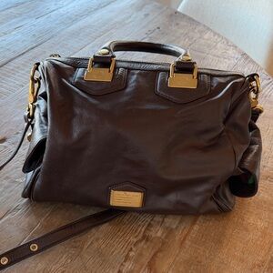 Marc By Marc Jacobs Dark Brown Leather Bag with Gold accents